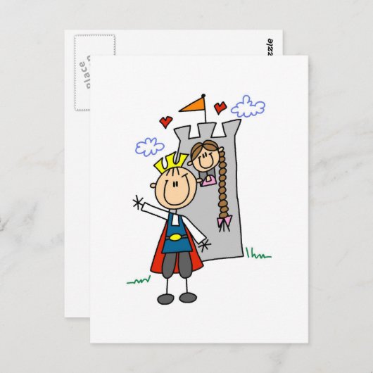 Tシャツとギフトを着た王子と少女 ポストカード (正面/裏面)