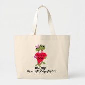 Tシャツとギフトを着た男の子の祖父 ラージトートバッグ (正面)