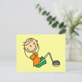 Tシャツとギフトを運動させるスティックフィギュア ポストカード (スタンド正面)