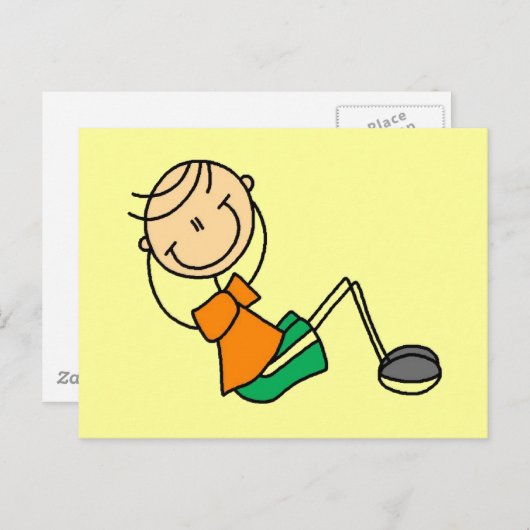 Tシャツとギフトを運動させるスティックフィギュア ポストカード (正面/裏面)