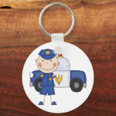 Tシャツとギフト警官（男性） キーホルダー (正面)
