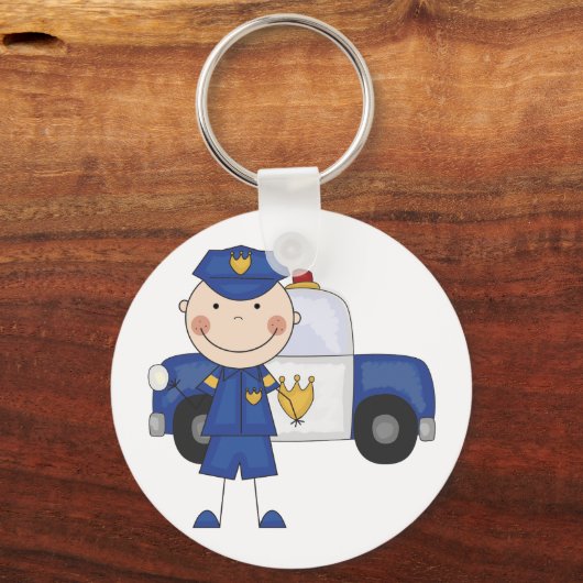 Tシャツとギフト警官(男性) キーホルダー (正面)