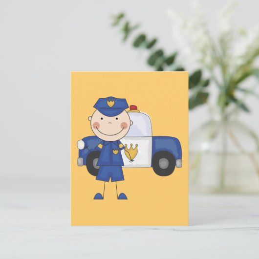 Tシャツとギフト警官(男性) ポストカード (スタンド正面)