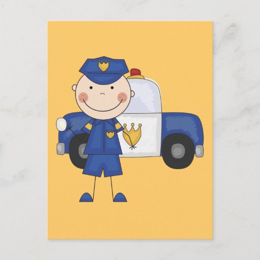 Tシャツとギフト警官（男性） ポストカード (正面)