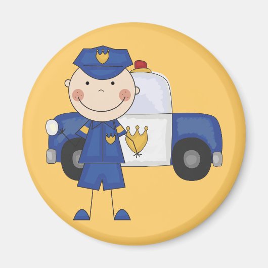 Tシャツとギフト警官(男性) マグネット (正面)