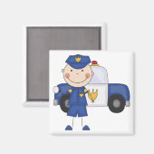 Tシャツとギフト警官（男性） マグネット (正面/裏面)