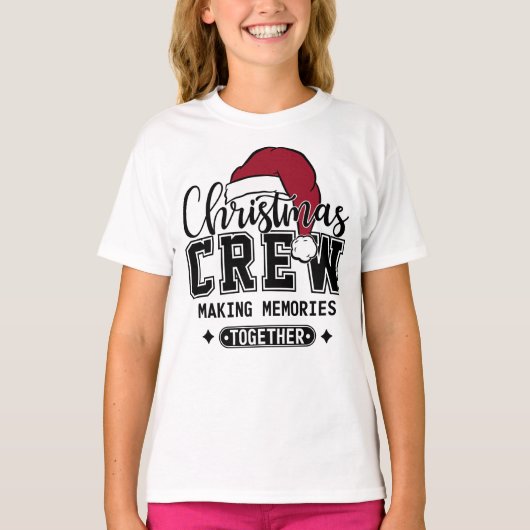 Tシャツと一緒に思い出を作るクリスマスクルー Tシャツ (正面)