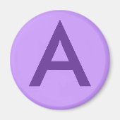 Tシャツと製品の紫の手紙または文字 マグネット (正面)