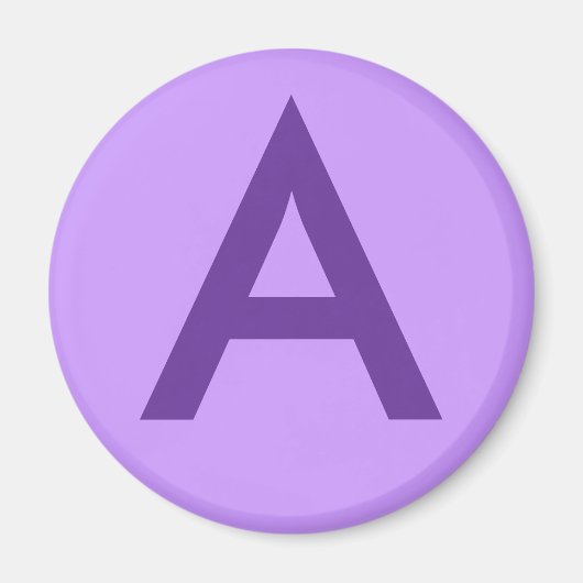 Tシャツと製品の紫の手紙または文字 マグネット (正面)