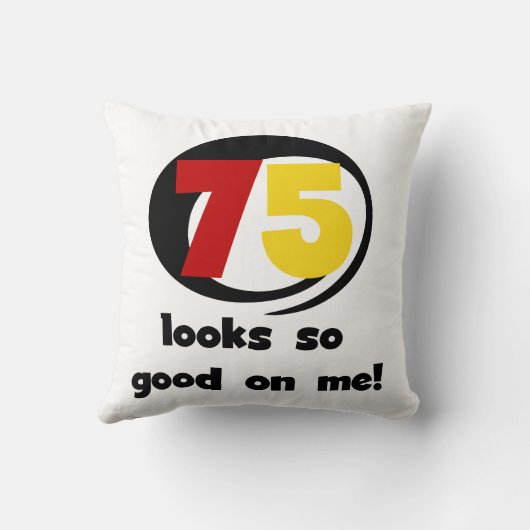 Tシャツと贈り物に75がとても似合う クッション (裏面)