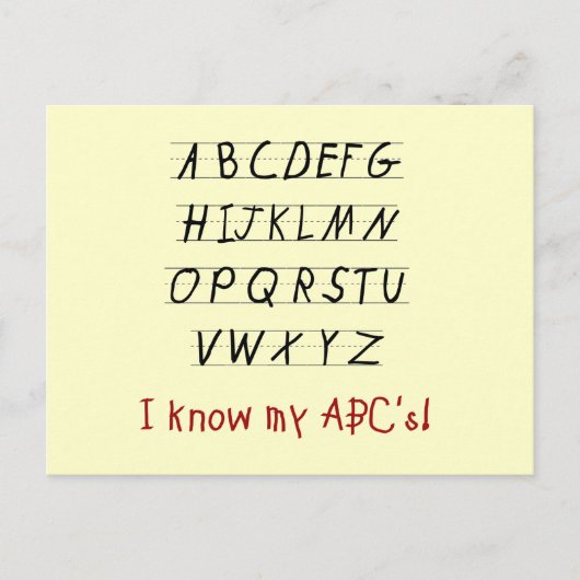 Tシャツと贈り物はABC社で知っている ポストカード (正面)