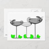 Tシャツと贈り物ライムを持つマルガリータさん ポストカード (正面/裏面)