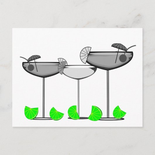 Tシャツと贈り物ライムを持つマルガリータさん ポストカード (正面)