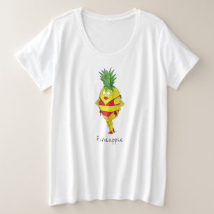 TシャツとFineappleのパイナップルPinの女性 プラスサイズTシャツ