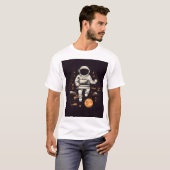 Tシャツにコーヒーを印刷した宇宙飛行士 Tシャツ (正面フル)