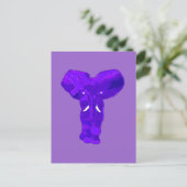 Tシャツにパープルエレファントアート、ベビー服 ポストカード (スタンド正面)