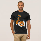 Tシャツに対応した可愛遊い漫画タイガー Tシャツ (正面フル)