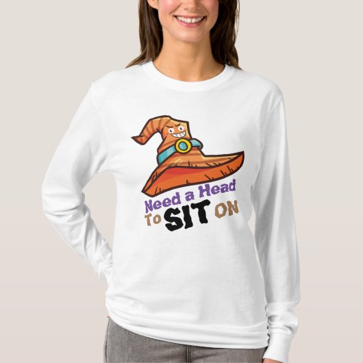 Tシャツに座る必要があるパーソナライズされた魔女 Tシャツ (正面)