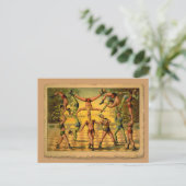 Tシャツに13個のアクロバットのオールドサーカスのポスター ポストカード (スタンド正面)