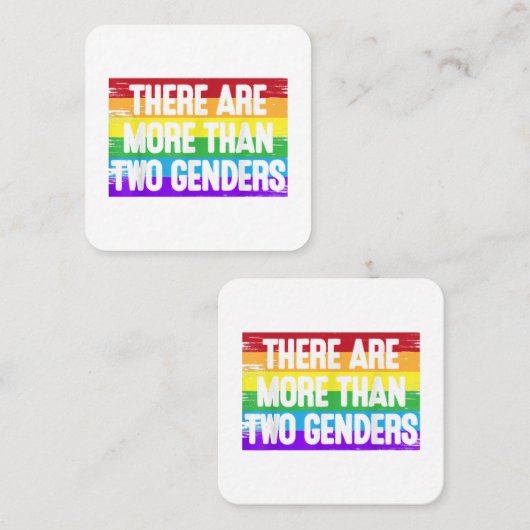 Tシャツに2人を超えるギフトマンがいる スクエア名刺 (正面/裏面)