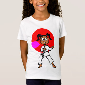 Tシャツのアフリカ系アメリカ人の空手の女の子のイメージ Tシャツ
