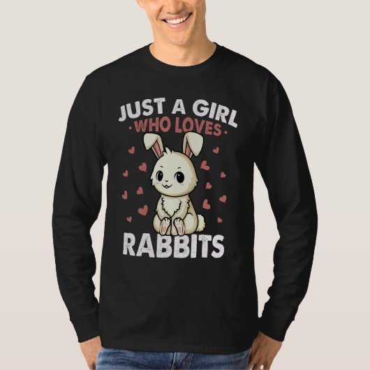 Tシャツのウサギが大好きな女の子BU Tシャツ (正面)