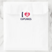 Tシャツのカップケーキが大好き ラウンドシール (バッグ)