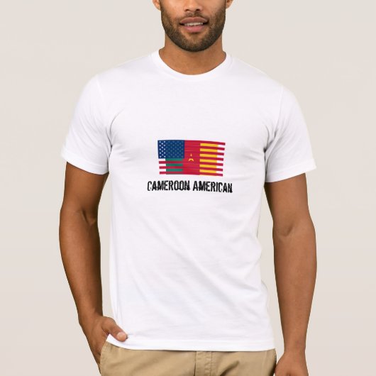 Tシャツのカメルーンアメリカの旗 Tシャツ (正面)