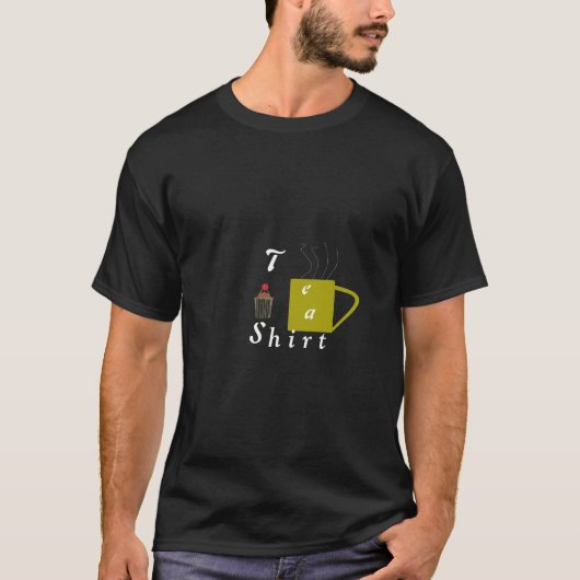 Tシャツのコーヒーおよびコップのケーキ Tシャツ (正面)