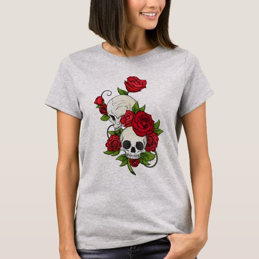 Tシャツのスカルの花 Tシャツ (正面)