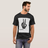 Tシャツのスケルトンの手の平和 Tシャツ (正面フル)