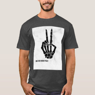 Tシャツのスケルトンの手の平和 Tシャツ