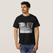 Tシャツのスケートボードスケートパークグラフティブラック Tシャツ (正面フル)