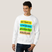 Tシャツのセーター白SO_THIS_IS_HOW_BEING_GRADETAT スウェットシャツ (正面フル)