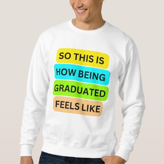 Tシャツのセーター白SO_THIS_IS_HOW_BEING_GRADETAT スウェットシャツ (正面)