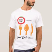 Tシャツのテンプレートのカジュアルな食事のイタリア語 Tシャツ (正面)