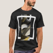 Tシャツのトレンド抽象芸術アート白黒金ゴールド Tシャツ (正面)