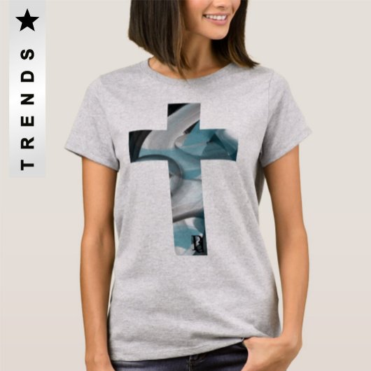 Tシャツのトレンド抽象芸術ブルー海 Tシャツ