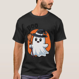Tシャツのハロウィン幽霊とWItes Broom Tシャツ