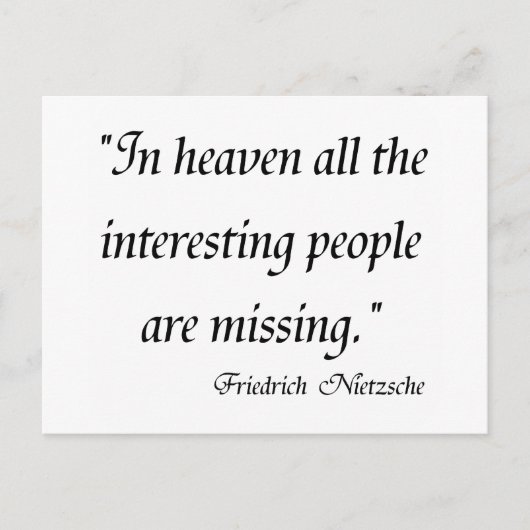 Tシャツのフリードリヒ・ニーチェ引用文ズ! ポストカード (正面)