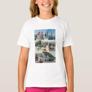 Tシャツのホワイトミニマルな美的フォトコラッグ Tシャツ