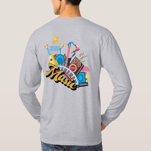 Tシャツのロゴミュージック Tシャツ (裏面)