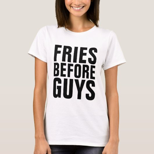 Tシャツの前おもしろいにフライドポテト Tシャツ (正面)