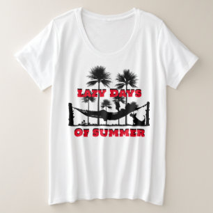 Tシャツの女性のプラスサイズの怠惰な日 プラスサイズTシャツ