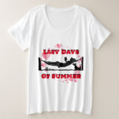 Tシャツの女性のプラスサイズの怠惰な日 プラスサイズTシャツ (デザイン正面)