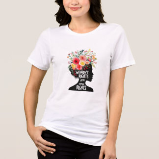 Tシャツの女鮮やかの花 トライブレンドＴシャツ