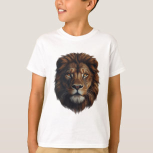 Tシャツの子供にジャングルライオンの美しいデザイン Tシャツ