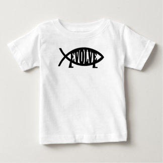 Tシャツの小さくおもしろいな進化科学のatheiを展開させて下さい ベビーTシャツ