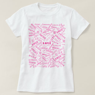 Tシャツの文字数々のラブランゲージワードあなたの色 Tシャツ