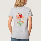 Tシャツの水彩画の野生の花 Tシャツ (裏面)